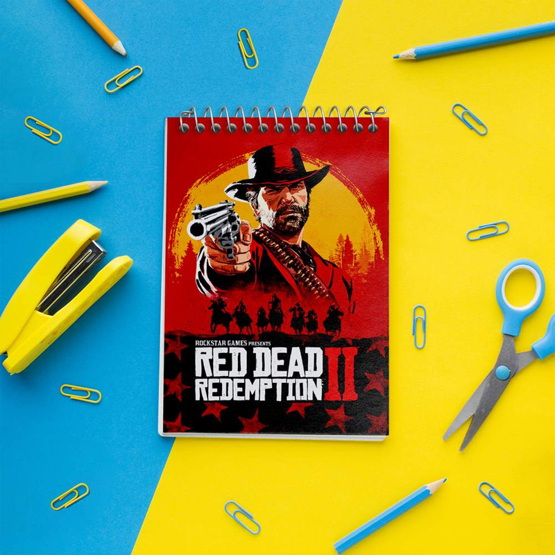 دفتر یادداشت 50 برگ خندالو مدل رد دد Red Dead کد 10293