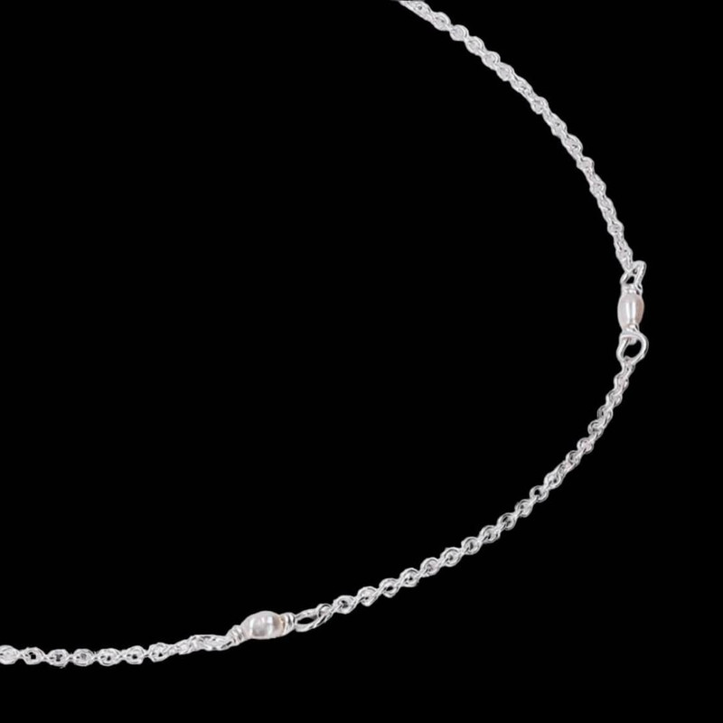 پابند نقره زنانه مدل آبهای شیرین