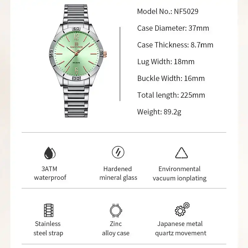 ساعت مچی عقربه ای زنانه نیوی فورس مدل Nf5029