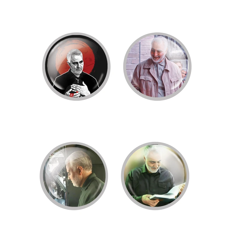  مگنت طرح شهید حاج قاسم سلیمانی کد 10 بسته 4 عددی