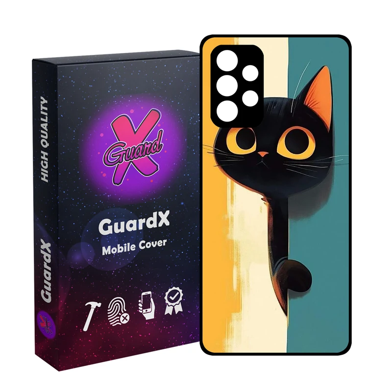 کاور گارد ایکس طرح گربه مدل  Glass10780 مناسب برای گوشی موبایل سامسونگ Galaxy A52/A52S