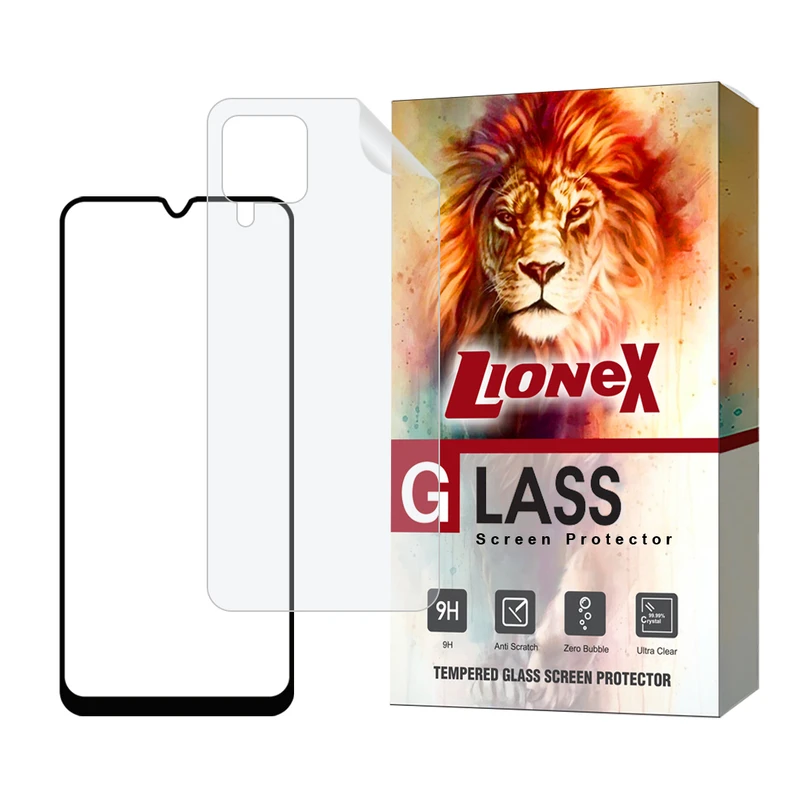 محافظ صفحه نمایش سرامیکی شفاف لایونکس مدل CERAMICNANOLI مناسب برای گوشی موبایل سامسونگ Galaxy A22 4G / M32 4G به همراه محافظ پشت گوشی