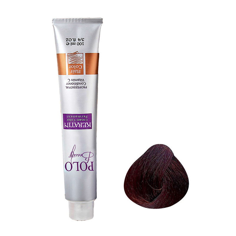 رنگ مو پولو بیوتی شماره 4.4 حجم 100 میلی لیتر رنگ فندقی متوسط