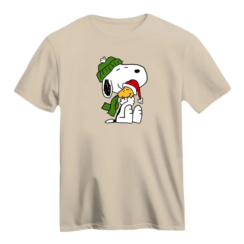 تی شرت آستین کوتاه زنانه مدل اسنوپی کریسمس کد 7