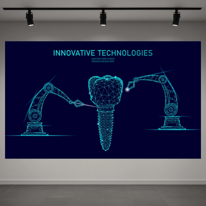 تابلو بوم طرح مخمل دندانپزشکی مدل تکنولوژی خلاقانه کد AR3059161