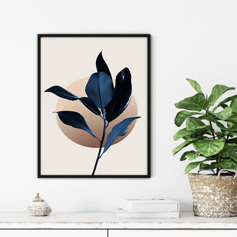 تابلو آتریسا طرح گل مدرن مدل ATFF225 فریم مشکی