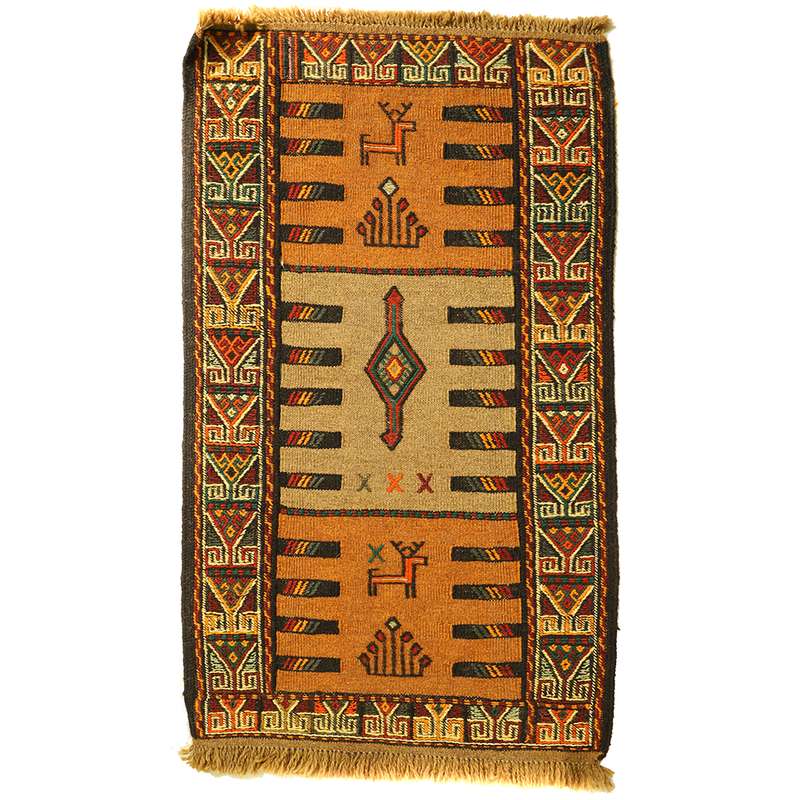   گلیم دستبافت نیم متری مدل تمام بافت خراسان کد 4101223