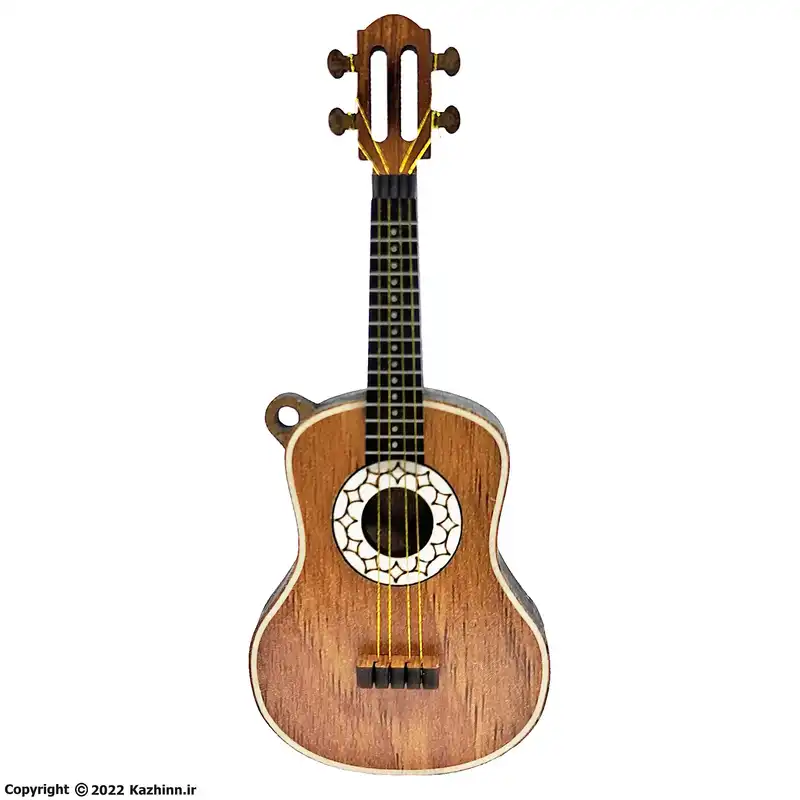 گردنبند طرح گیتار مدل چوبی بزرگ کد m.25318b