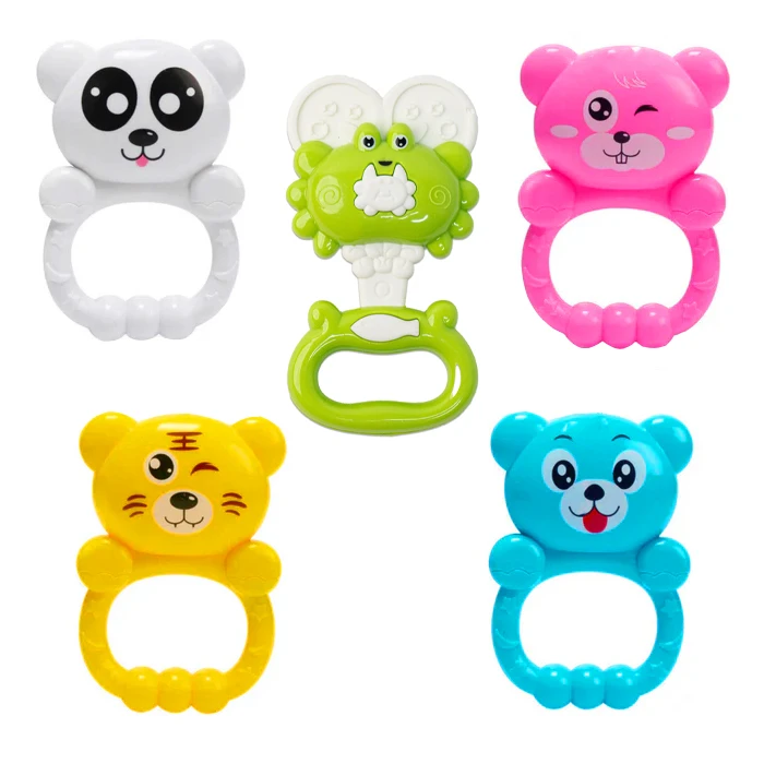 دندان گیر کودک مدل جغجغه ای طرح حیوانات کد 696-R39 مجموعه 5 عددی 