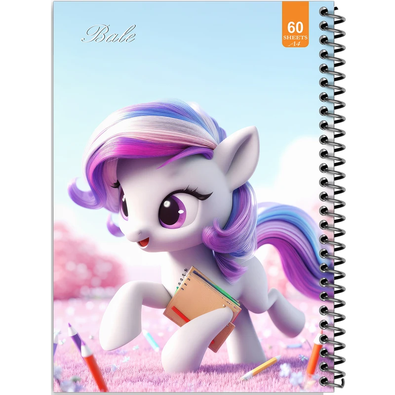دفتر نقاشی 60 برگ انتشارات بله طرح فانتزی پونی خوشحال کد A4-O220