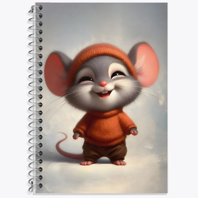 دفتر زبان 50 برگ خندالو مدل سه خط طرح موش بانمک کد F7615