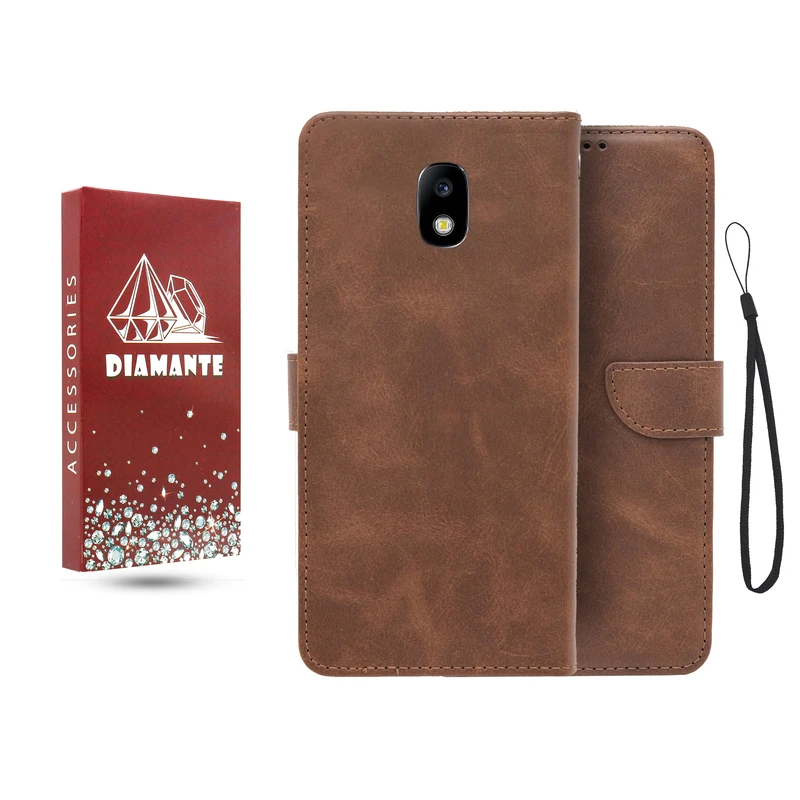 کیف کلاسوری دیامانته مدل جاکارتی مناسب برای گوشی موبایل سامسونگ Galaxy J7 Pro / J730 به همراه بند آویز