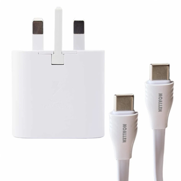 شارژر دیواری 25 وات معلم مدل Galaxy A15 به همراه کابل تبدیل USB-C