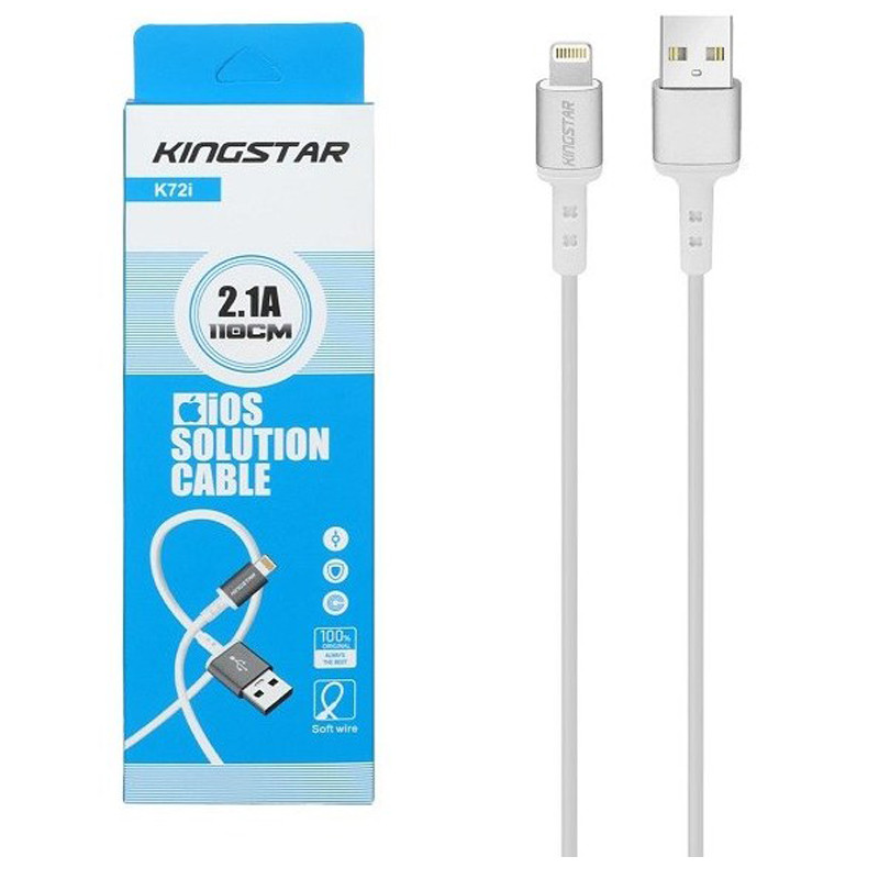 کابل تبدیل USB به لایتنینگ کینگ استار مدل k72i طول 1.1 متر