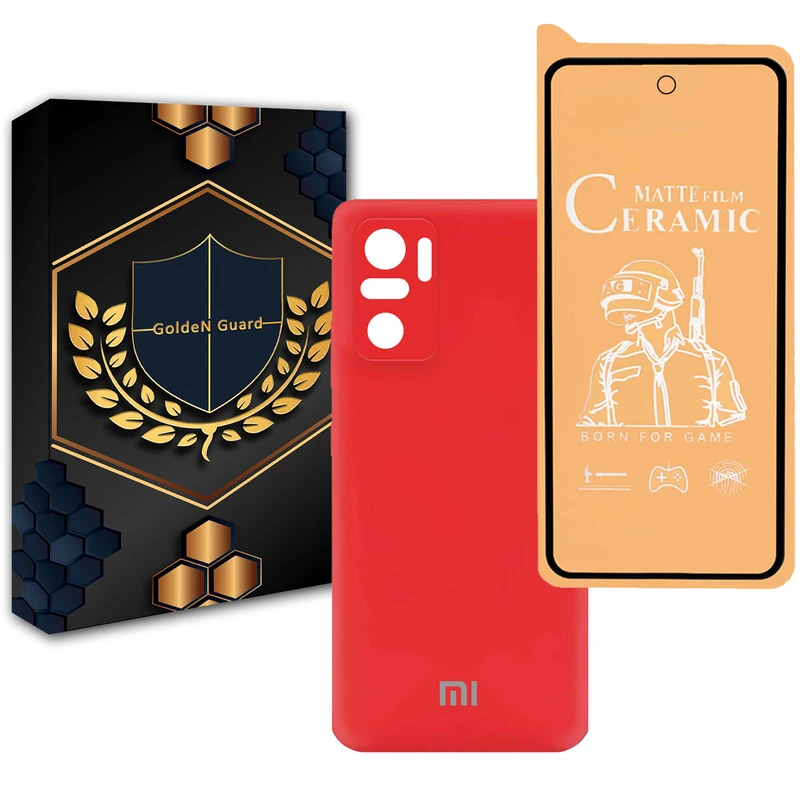 کاور گلدن گارد مدل سیلیکونی مناسب برای گوشی موبایل شیائومی Redmi note 10 4G/note 10s به همراه محافظ صفحه نمایش