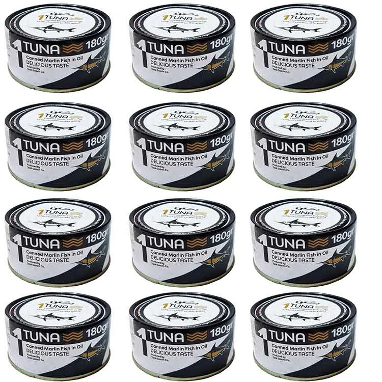  کنسرو تن ماهی مارلین در روغن گیاهی یکتن - 180 گرم بسته 12 عددی