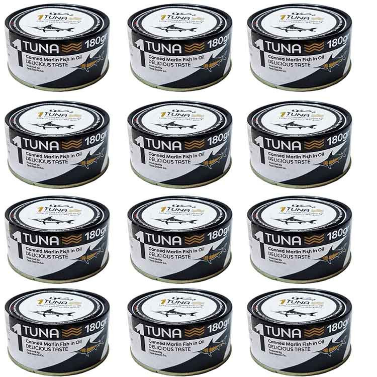  کنسرو تن ماهی مارلین در روغن گیاهی یکتن - 180 گرم بسته 12 عددی