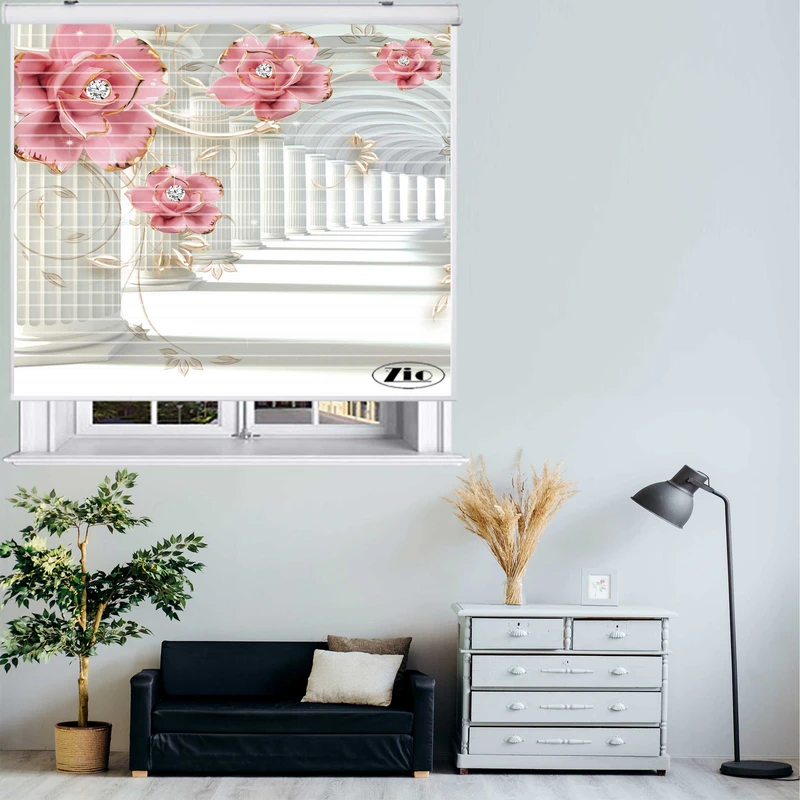 پرده زبرا زیو مدل سیلوئت 3D1141 سایز 150x150 سانتی متر