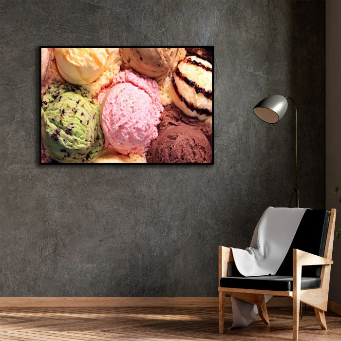 تابلو بکلیت طرح بستنی مدل B-D2335 فریم مشکی