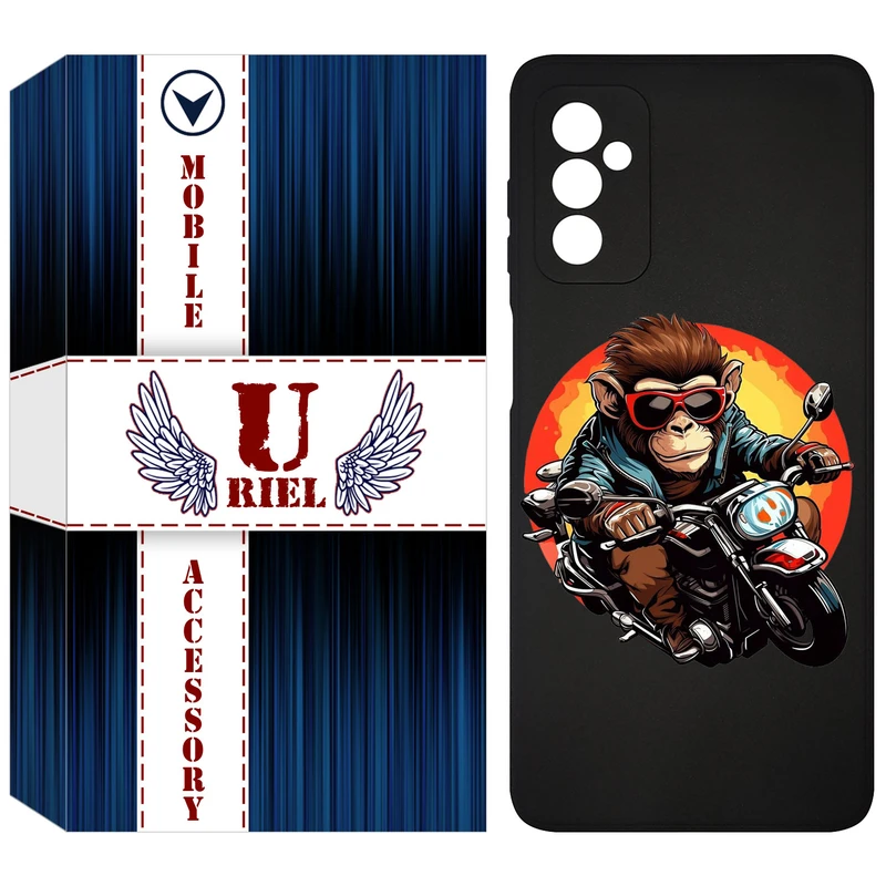 کاور یوریل مدل KSH کد 32 طرح میمون موتورسوار مناسب برای گوشی موبایل سامسونگ Galaxy M52