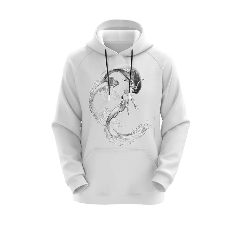 هودی زنانه مدل ماهی کد E45 رنگ سفید