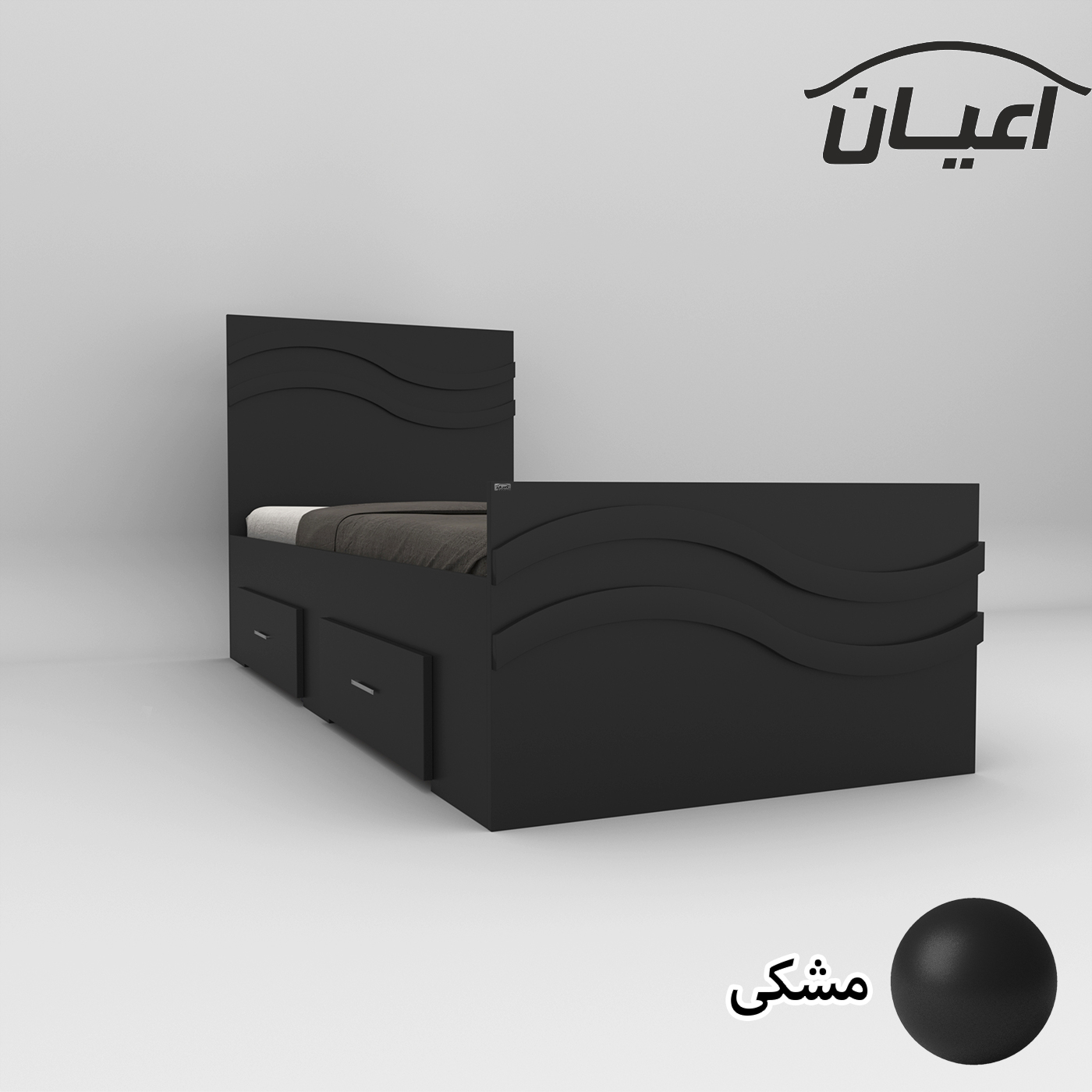 تخت خواب یکنفره اعیان مدل FH580 سایز 90x200 سانتی متر