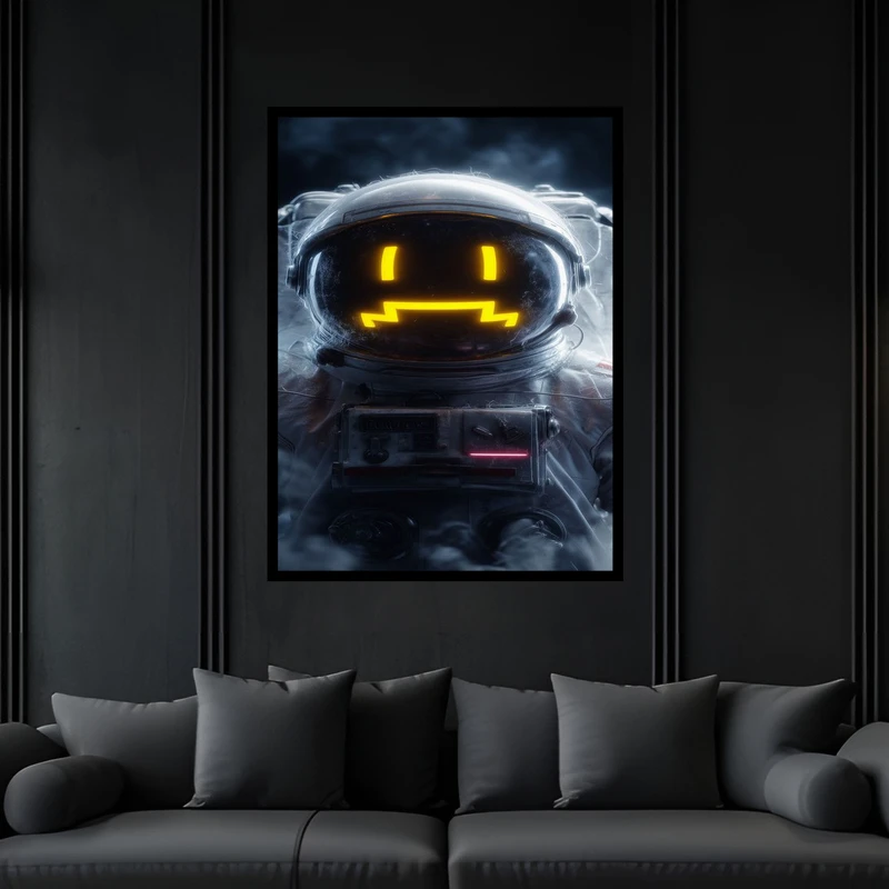 تابلو بکلیت طرح دکوری فانتزی ایموجی غمگین و ناراحتی شکلک دل B-bu6330 فریم مشکی