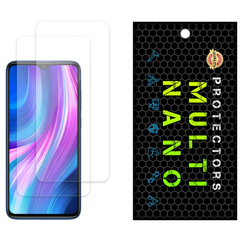 محافظ صفحه نمایش شفاف مولتی نانو مدل X-S2N مناسب برای گوشی موبایل شیائومی Redmi Note 8 Pro بسته دو عددی