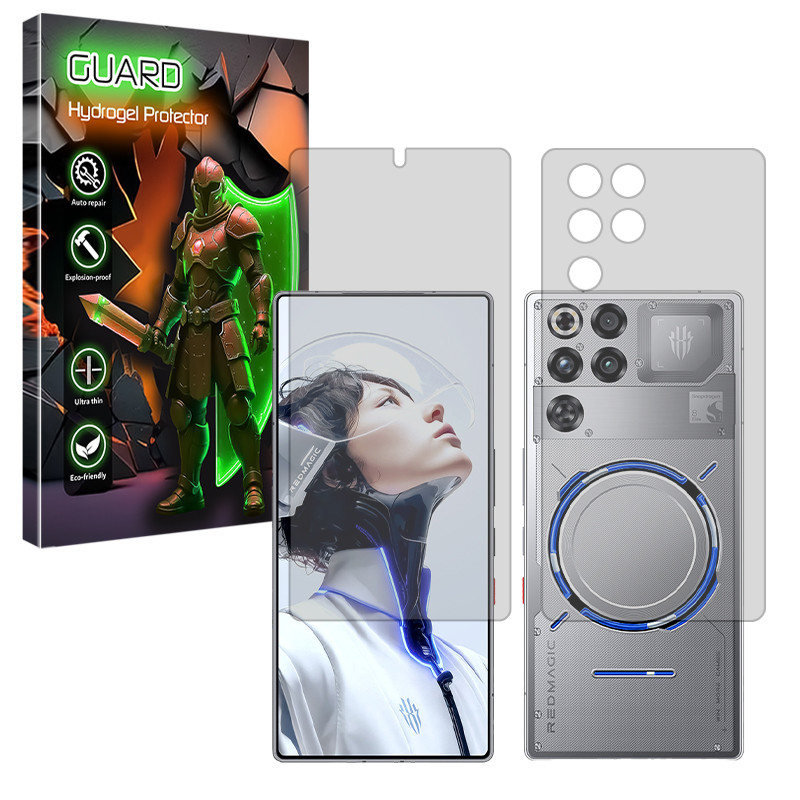 محافظ صفحه نمایش شفاف گارد مدل هیدروژلی مناسب برای گوشی موبایل زد تی ای Nubia RedMagic 11 Pro Plus به همراه محافظ پشت گوشی