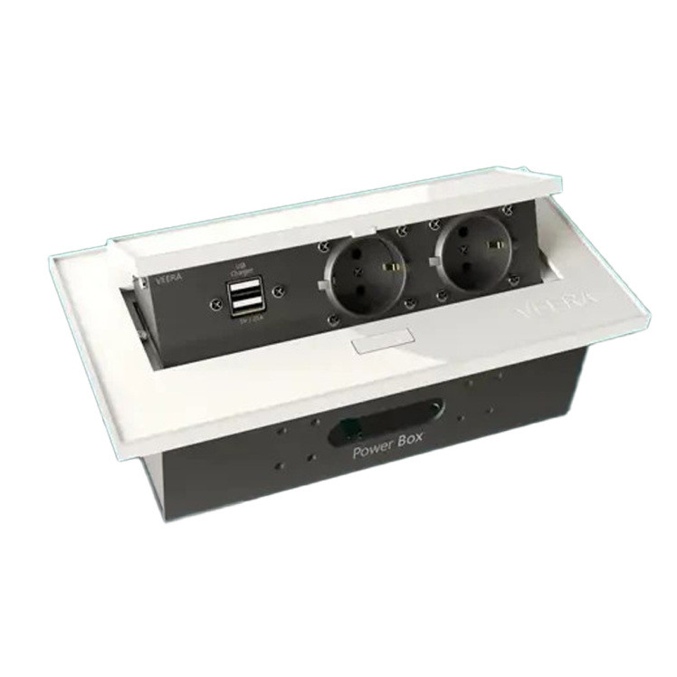 پریز برق ارت دار ویرا مدل پریز توکار کابینتی USB دار
