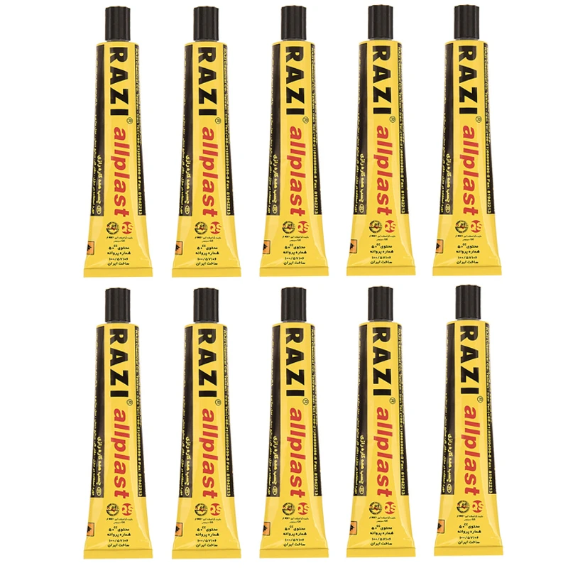 چسب مایع رازی مدل Allplast 50ml بسته 10 عددی