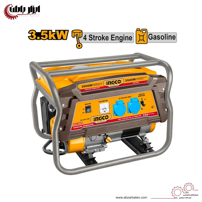 موتور برق بنزینی اینکو مدل GE-35006-3500W ظرفیت 3.5 کیلووات