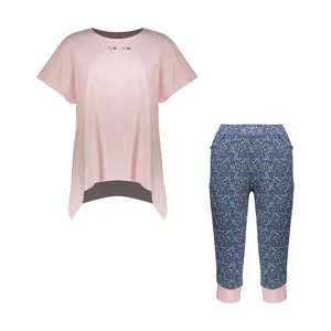 ست تونیک و شلوارک زنانه ناربن مدل 3246-1521700 رنگ صورتی