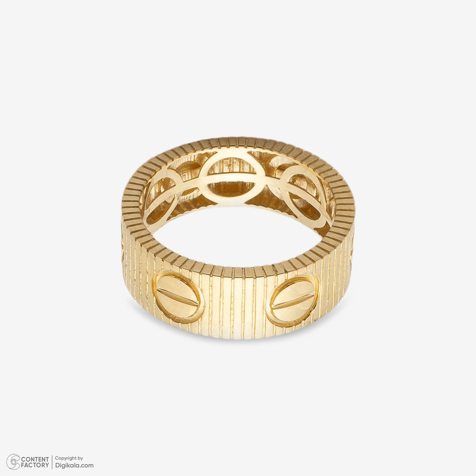 انگشتر طلا 18 عیار زنانه با طرح کارتیه لاو گلدم مدل R348006 سایز 53 -  - 3