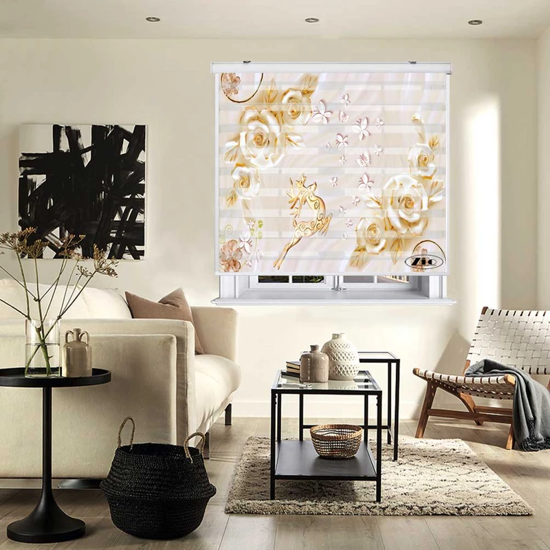 پرده زبرا زیو کد 3D1480 سایز 150x200 سانتی متر