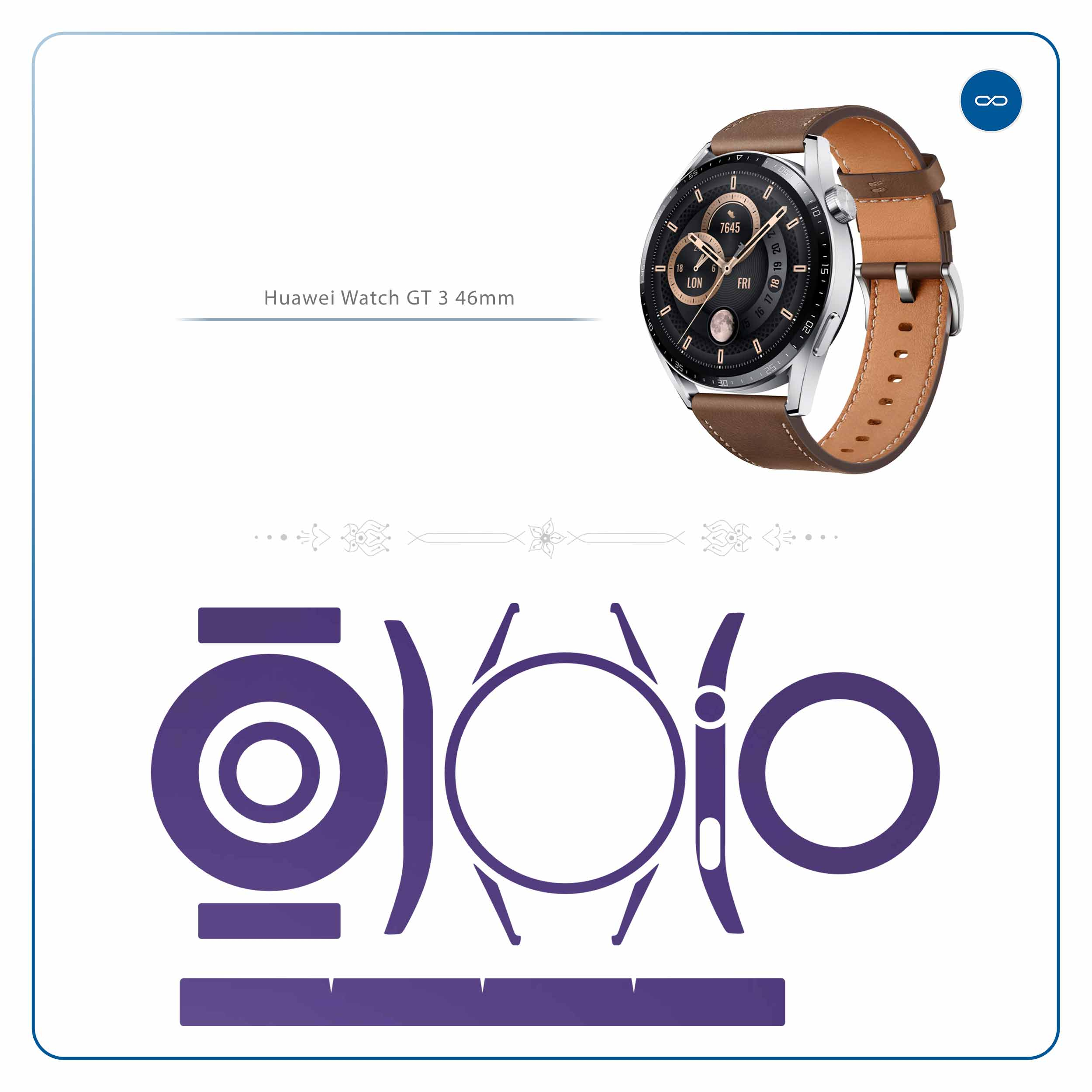 برچسب ماهوت طرح Matte-BlueBerry مناسب برای ساعت هوشمند هوآوی Watch GT 3 46mm