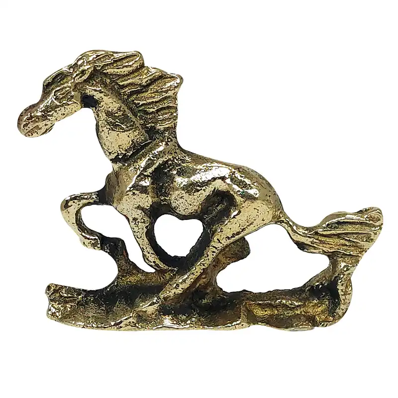 دکوری برنجی مدل اسب نقلی 2 طرفه مجموعه 2 عددی