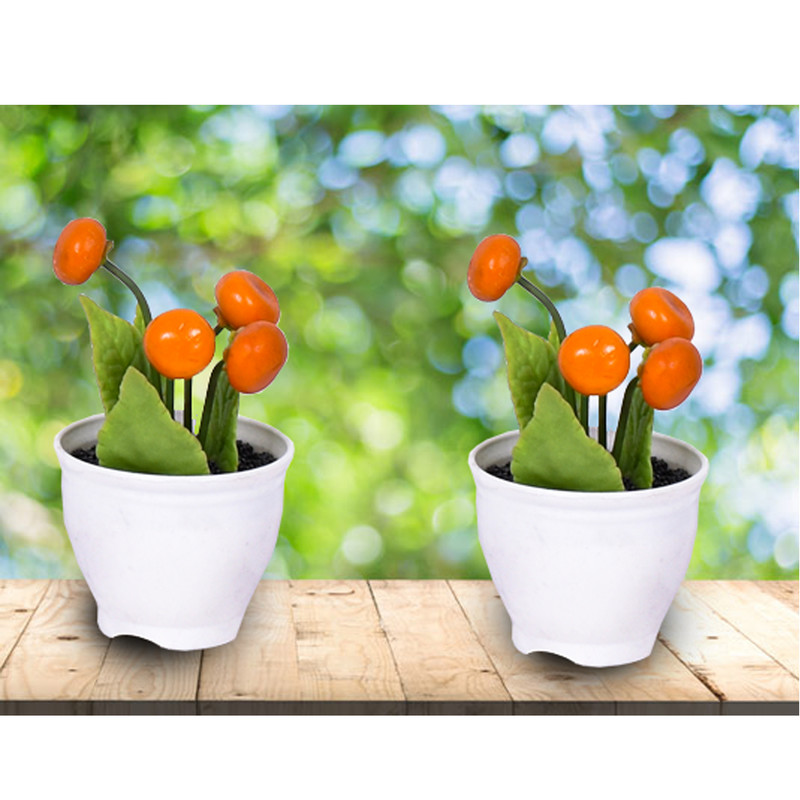 گلدان به همراه گل مصنوعی مدل میوه ای