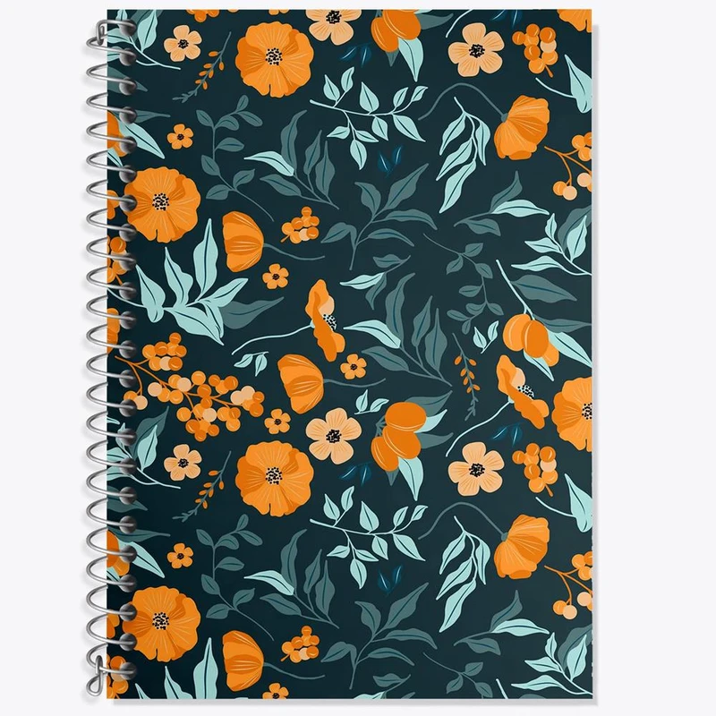 دفتر زبان 50 برگ خندالو مدل دو خط طرح گل گلی کد 29031