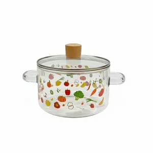 قابلمه پیرکس مدل شعله مستقیم طرح میوه کد 1.8L  سایز 16