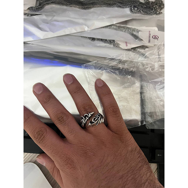 انگشتر مردانه مدل بال اژدها کد 7965234