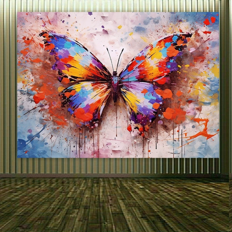 پوستر پارچه ای طرح نقاشی آبرنگی مدل پروانه کد FP104516