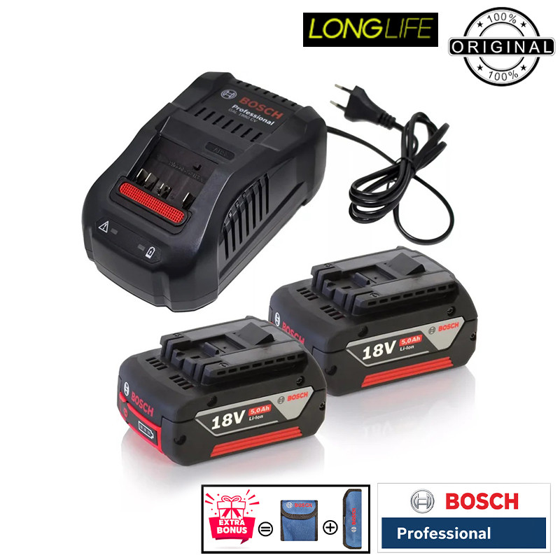دریل پیچ گوشتی شارژی چکشی 13 میلی متری 18 ولت بوش مدل GSB 18 V -110 C Brushless Motor (5AH)