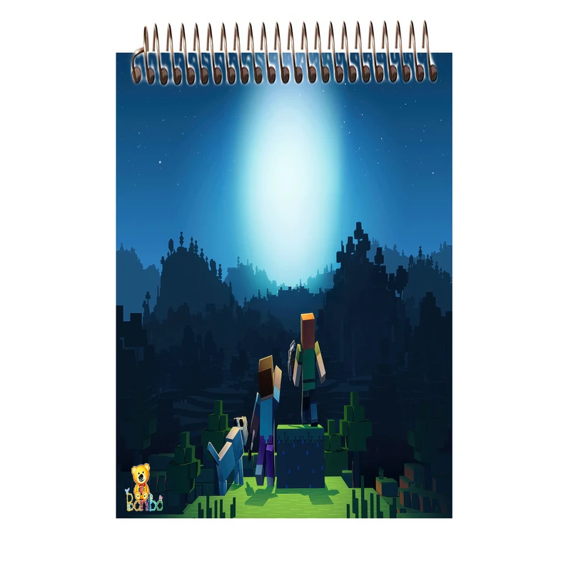 دفتر نقاشی 100 برگ بانیبو مدل ماینکرافت کد 2712