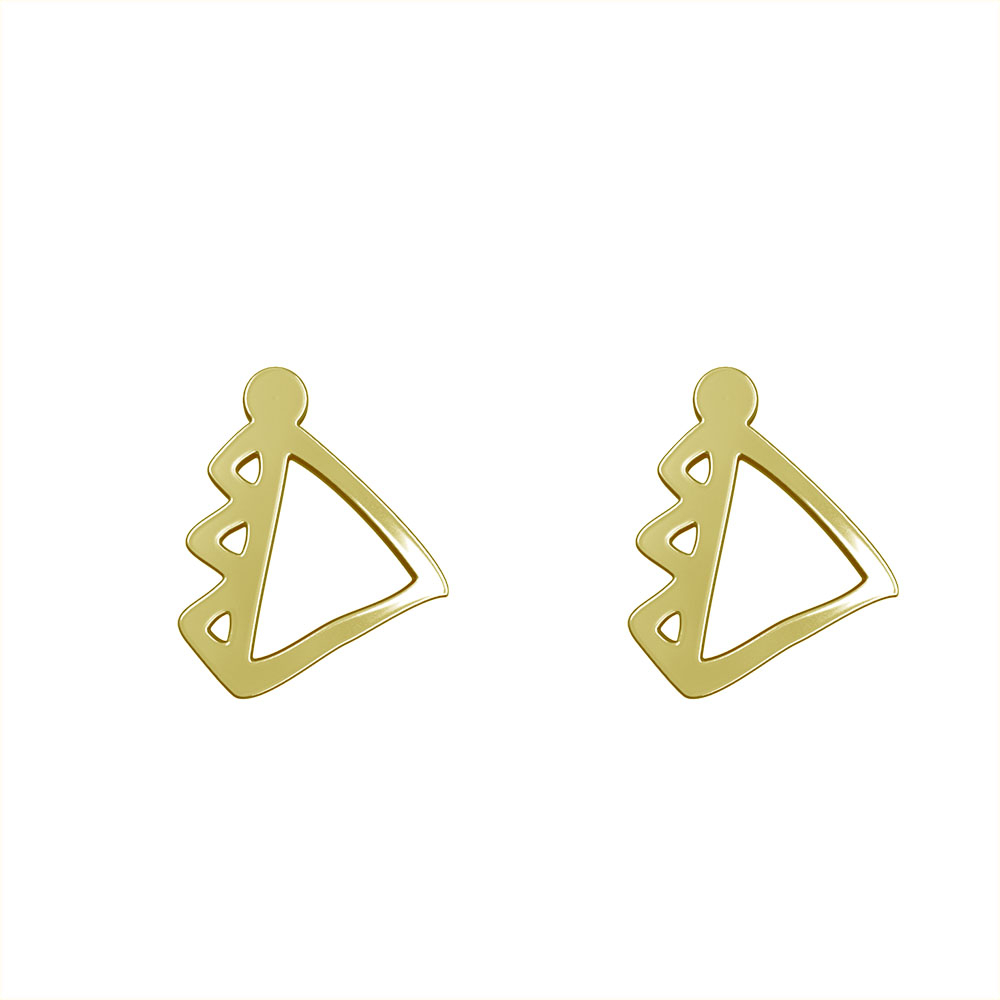 گوشواره طلا 18 عیار زنانه مدوپد مدل هندسی کد GA1-16137