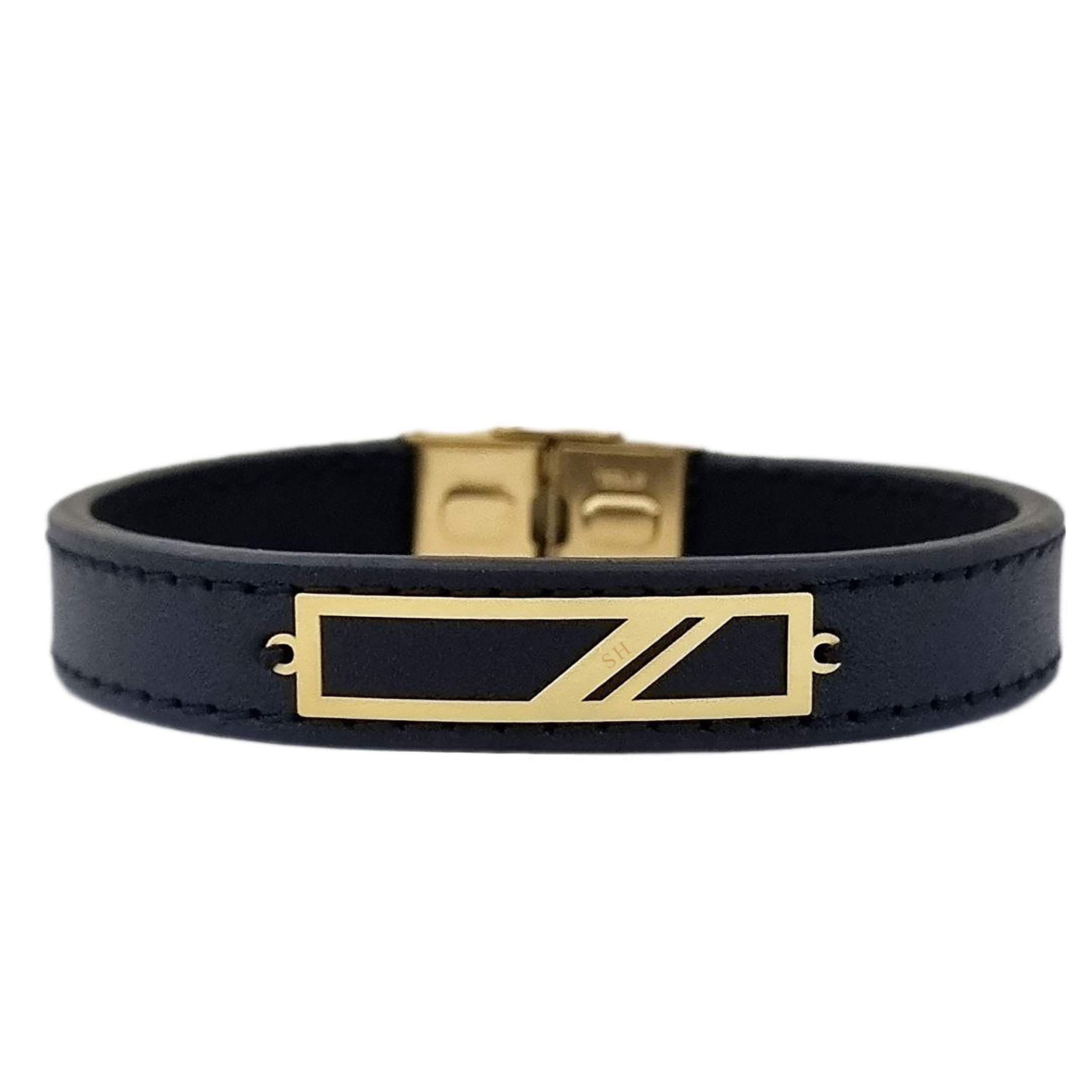دستبند طلا 18 عیار مردانه لیردا مدل حرف SH کد 72505