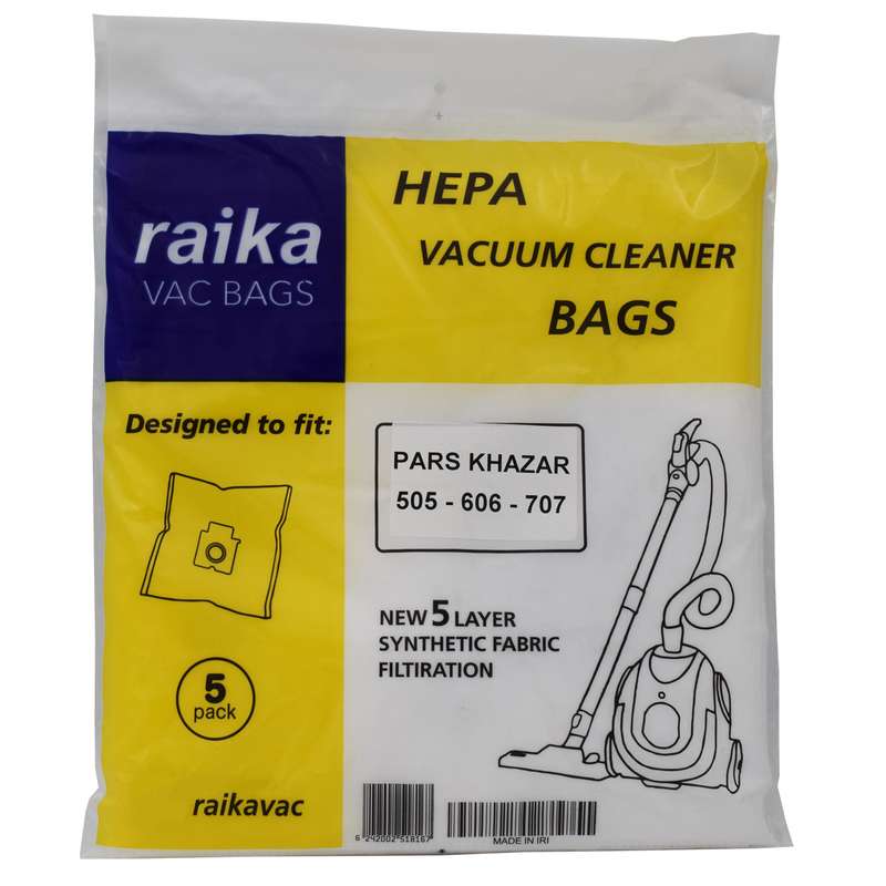 پاکت جاروبرقی رایکا مدل 505-606-707 بسته 5 عددی مناسب جاروبرقی پارس خزر