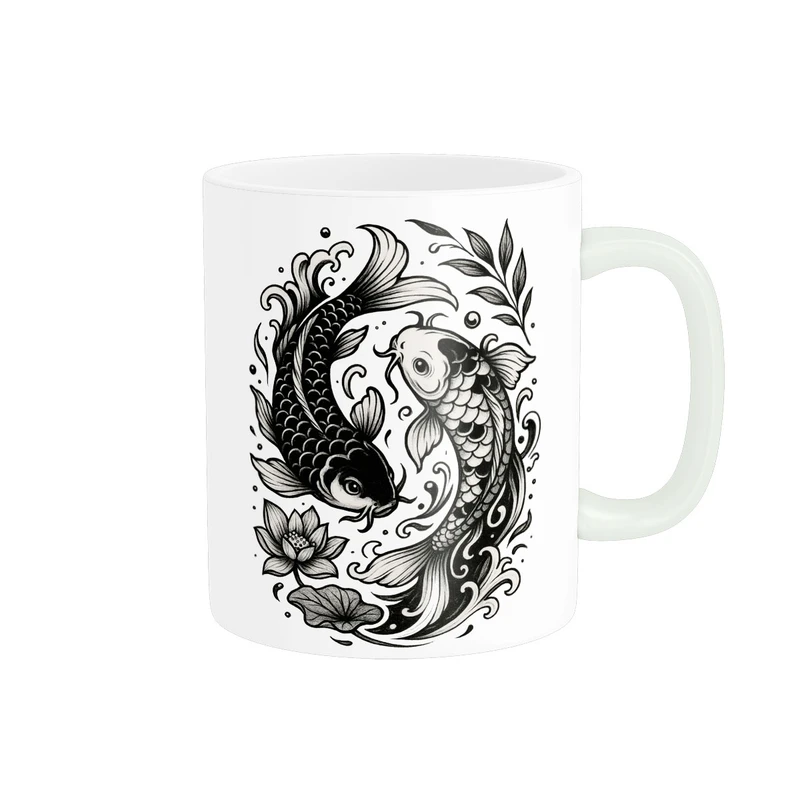 ماگ پاد آفرین مدل دو ماهی نماد ماه اسفند فانتزی کد 771