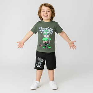 ست تی شرت و شلوارک پسرانه مدل 1003