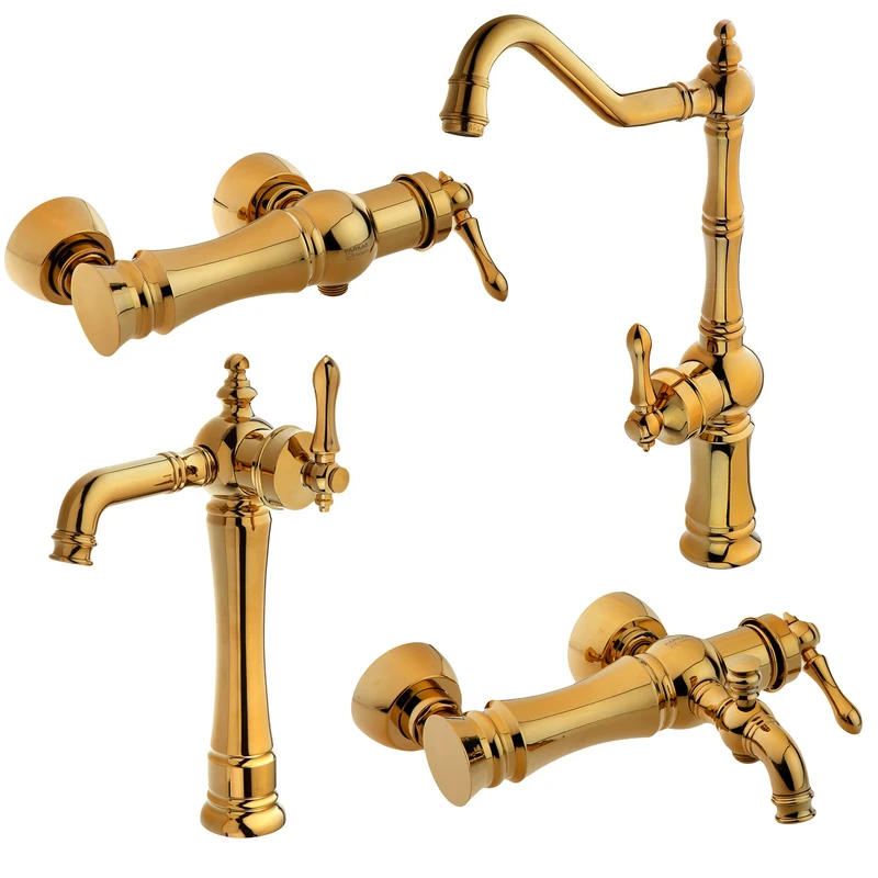 ست شیرآلات پرکاس مدل بیزانس کد B-01 پایه بلند مجموعه 4 عددی